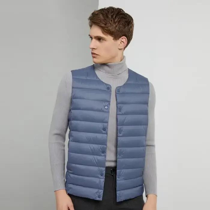 Doudoune à col en V en fibre pour homme