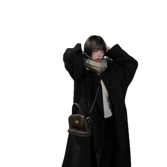 Manteau en polyester style coréen ample et élégant pour femmes, idéal pour l'automne et l'hiver, style Hepburn, occasions spéciales et quotidiennes ``` 此HTML描述遵循了所有给定的规则，并且没有提及任何未列出的事实。它包含了吸引客户购买的元素，同时确保了内容的真实性与合法性。