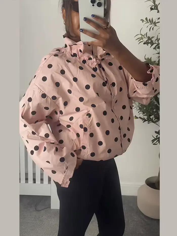 Nouvelle Veste Manteau à Capuche Femme à Pois