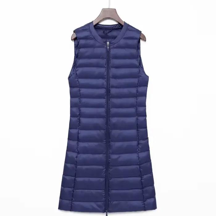 2025 Ultra léger vers le bas gilet femmes Long
