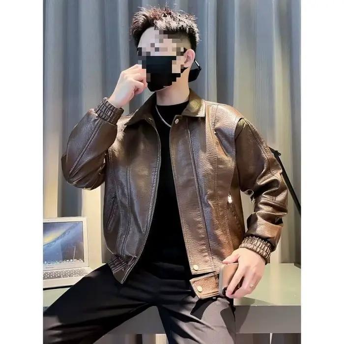 Veste en cuir PU élégante pour homme