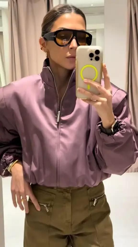 Veste matelassée violette pour femme