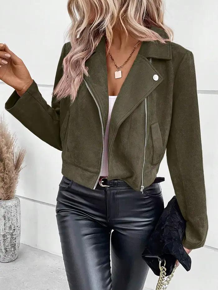 Veste de motard INPETAL en polyester multicolore pour femmes, courte, asymétrique, fermeture éclair, streetwear, vêtements d'extérieur d'automne et d'hiver pour festival de musique