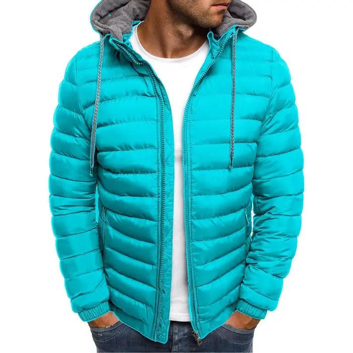Coréen hommes coton Pad Parka manteau automne hiver mâle solide chaud à capuche zippé manteaux
