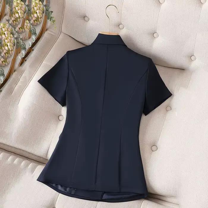 Blazer pour femme, Nouveauté 2026, Veste de costume d'été élégante, Style coréen, Manches courtes, Légère, Vêtement d'extérieur décontracté pour femme