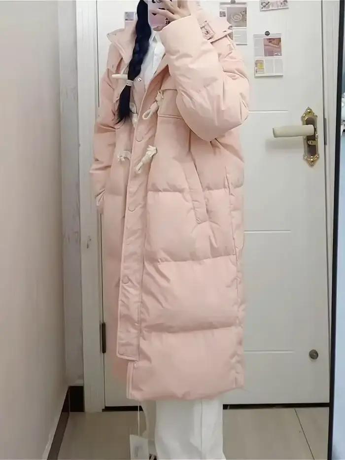Veste longue rose NICEMIX pour femme style académique mode coréenne hiver chaud matelassée polyester occassionnels bureau et loisirs