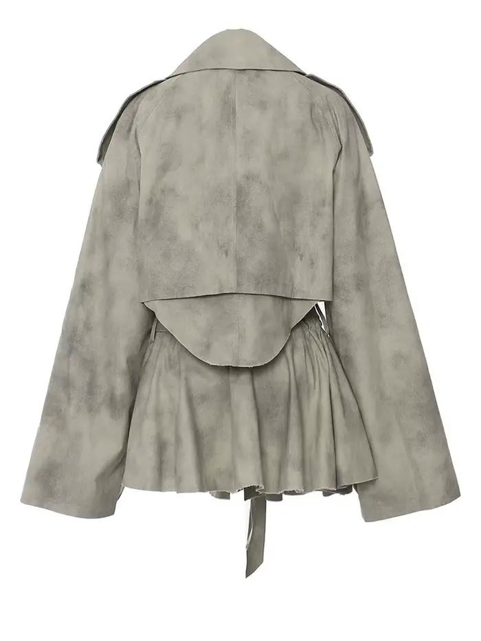 [EAM] veste imprimée cordon demi-corps jupe deux pièces costume nouveau revers à manches longues femmes mode printemps automne 2026 1DH7478