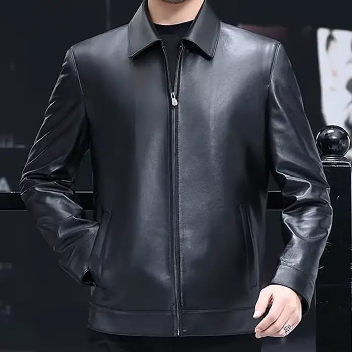 Vestes d'affaires en cuir pour hommes