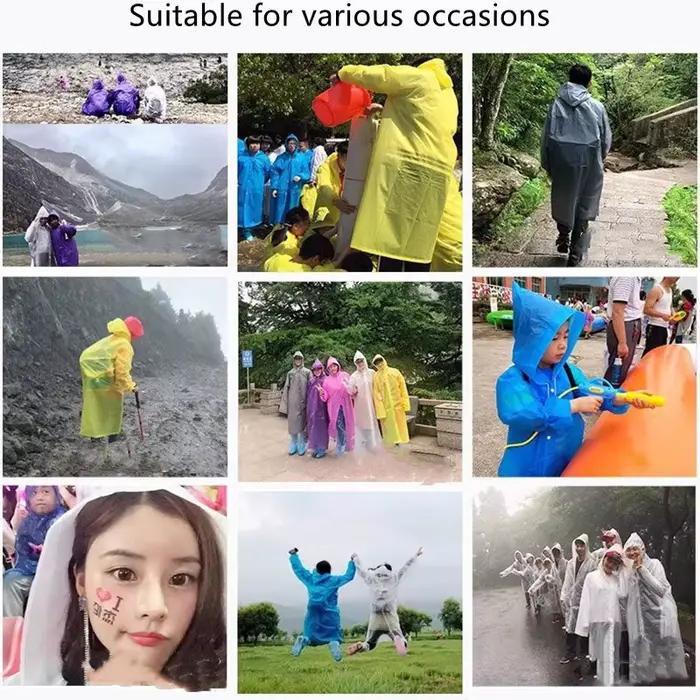 Imperméable à capuche réutilisable pour hommes et femmes, poncho adulte, imperméable, résistant aux déversements, poncho de visite en plein air