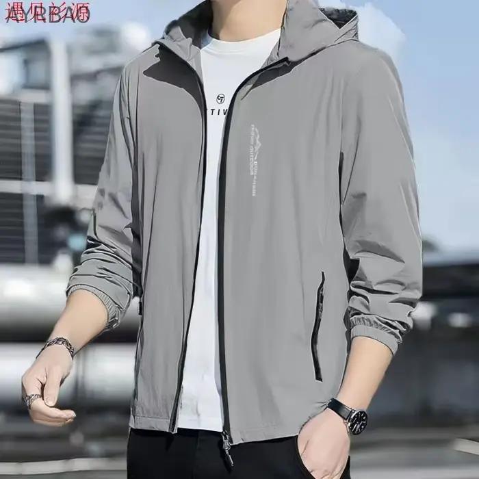 Veste d'été anti-UV pour homme veste de pêche respirante à capuche style coréen protection solaire UV veste de protection solaire UV veste de protection solaire UV veste de protection solaire UV veste de protection solaire UV veste de protection solaire UV veste de protection solaire UV veste de pro