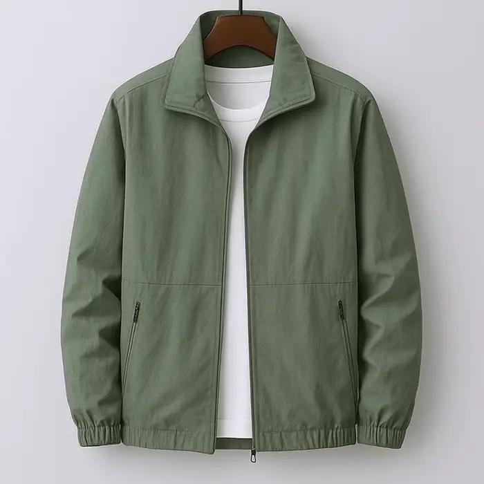 Nouveau 2025 hommes printemps automne col montant veste mince décontracté imperméable vêtements d'extérieur élégant mâle mode manteau costume vestes