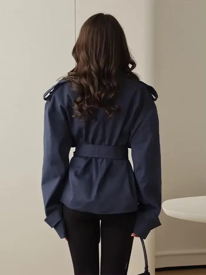 Trench-Coat froncé à lacets pour femme