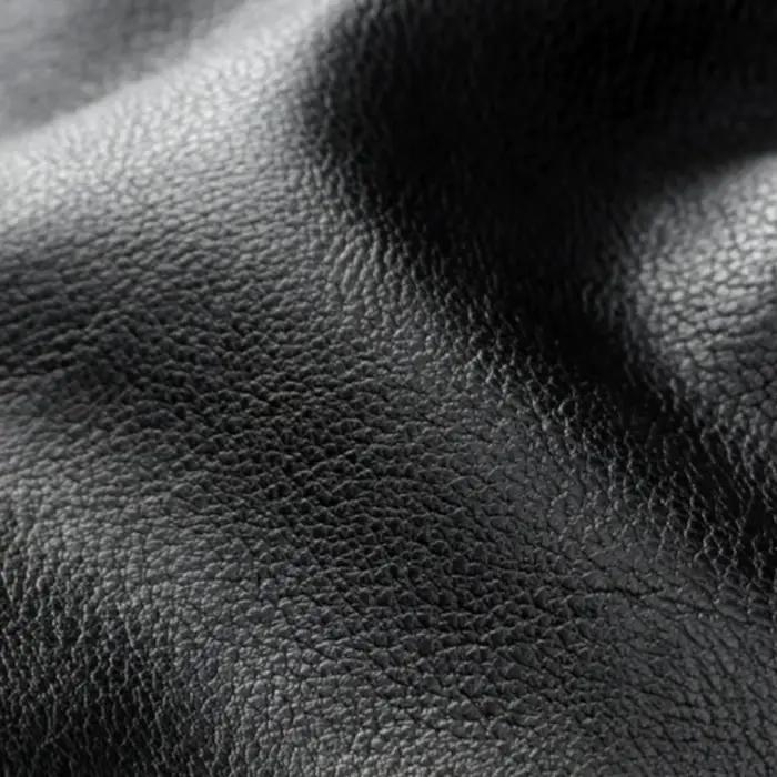 Veste en cuir à capuche pour hommes