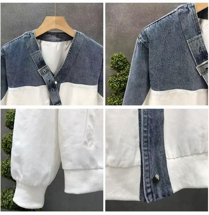 Veste patchwork en denim pour hommes, haut à col en V, vestes adt, manteau de créateur de luxe, beau streetwear, mode automne, 2024