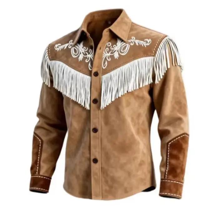 Nouvelle veste en fourrure à franges pour homme