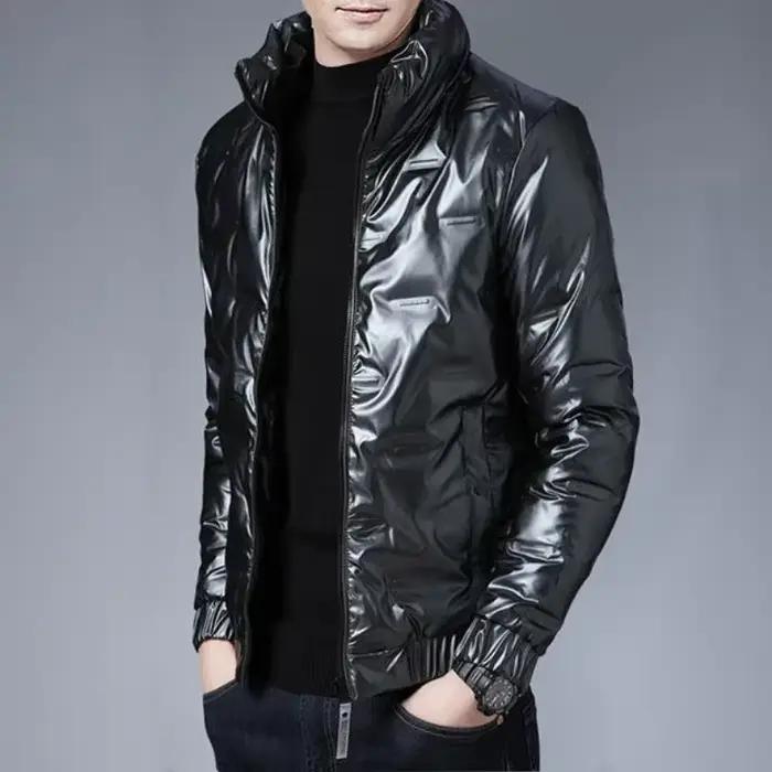 Parkas hommes manteaux rembourrés rembourrage fermeture éclair noir