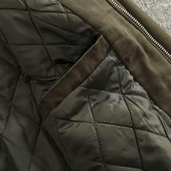 Veste cargo décontractée en velours côtelé avec col patchwork pour hommes, saison automne et hiver, style vintage américain