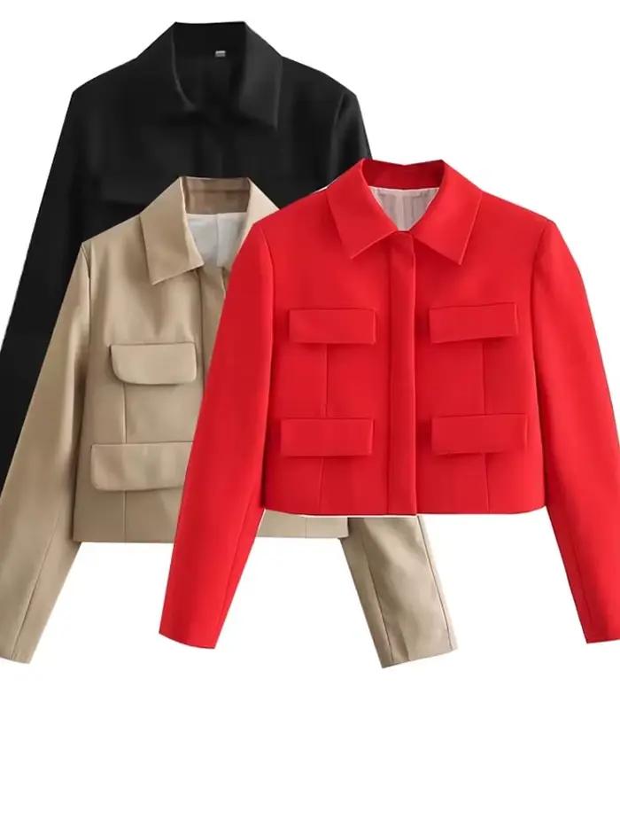 Veste rouge + noire pour femmes