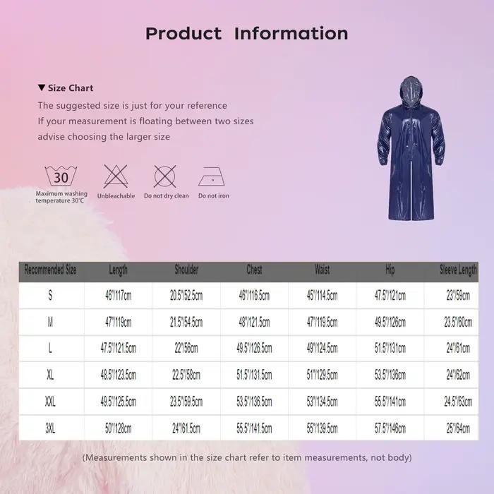 Veste longue imperméable à capuche pour homme