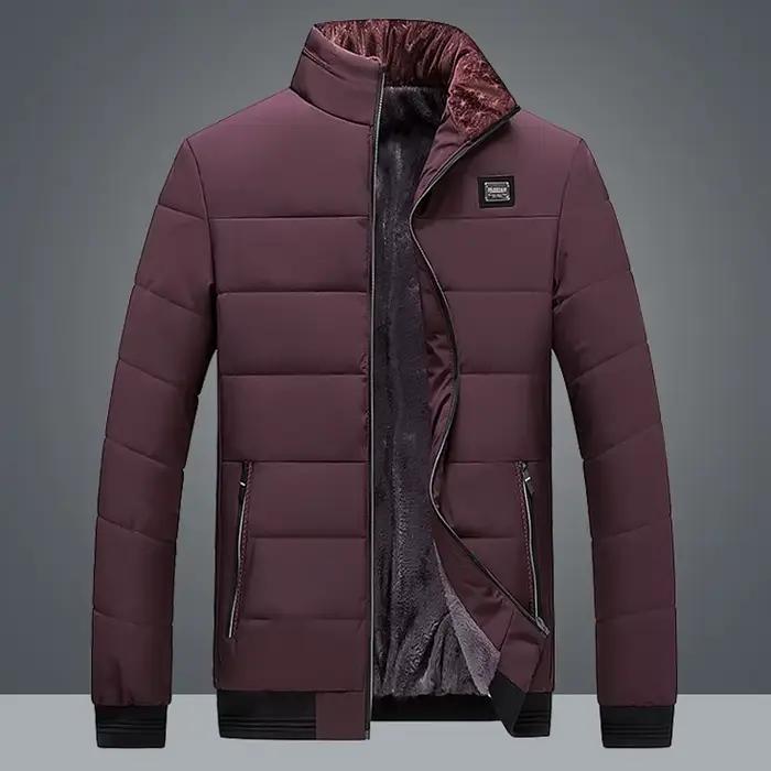 Veste bouffante doublée polaire pour homme, parka épaisse à col montant, manteau d'hiver chaud et épais, veste matelassée rembourrée, vêtements d'extérieur