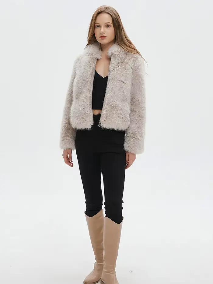 ZADORIN femmes veste d'hiver moelleux chaud à capuche fausse fourrure manteau femmes vêtements blanc fausse fourrure veste femmes vestes hiver 2025