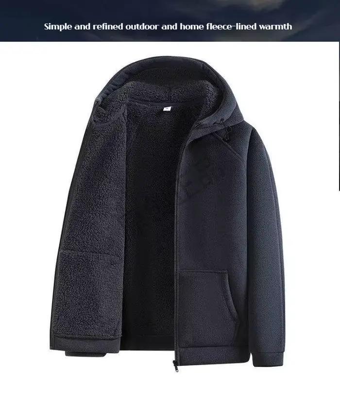 2025 nouvelle veste polaire épaisse pour hommes et femmes, veste à capuche coupe-vent et chaude hiver extérieur haut à capuche vêtements d'hiver vente