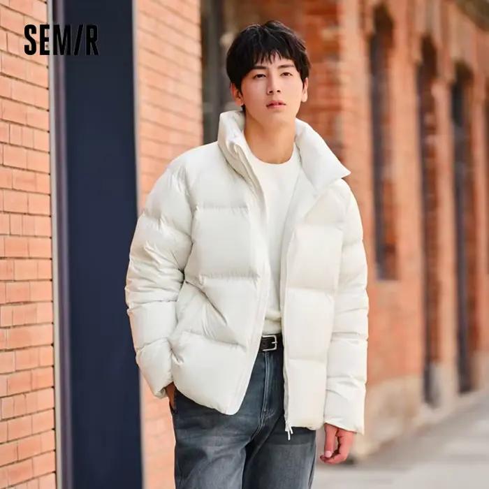 Manteau court épais Semir pour homme doudoune thermique décontracté en polyester avec garnissage de duvet de canard blanc pour hiver quotidien loisirs sorties et activités extérieures