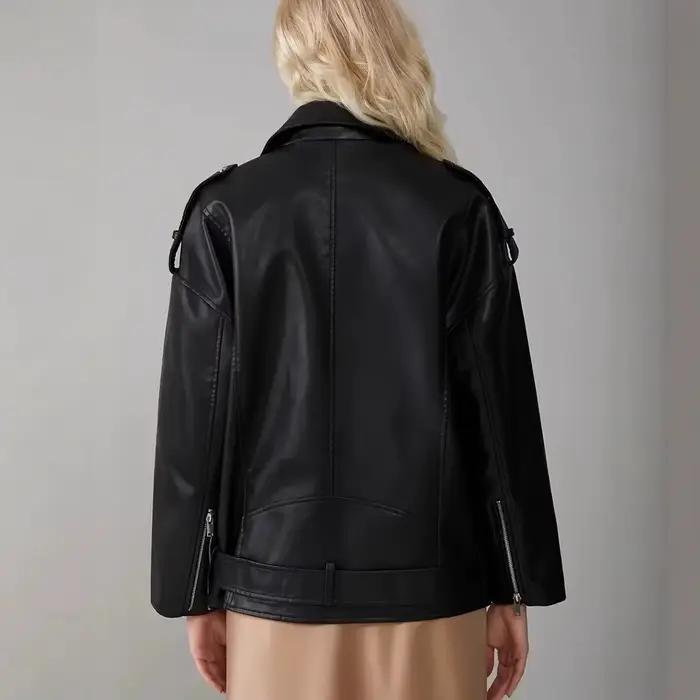 Veste en cuir PU pour femmes