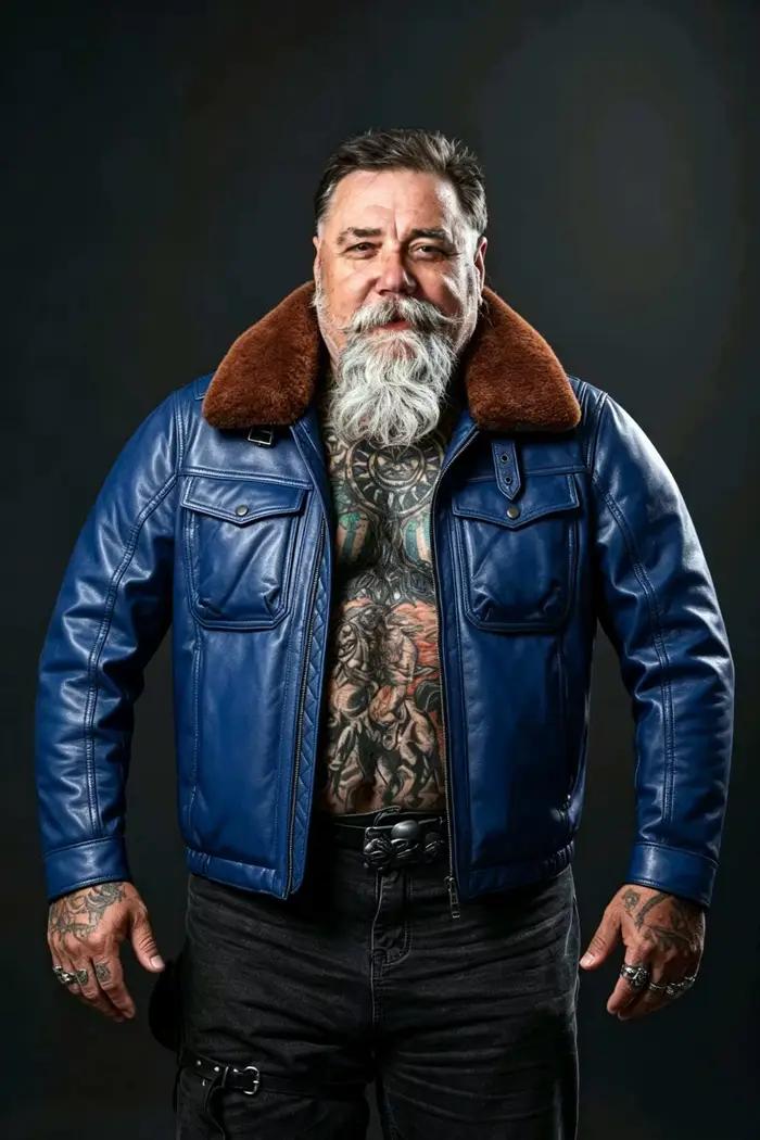 Veste d'hiver en duvet bleue pour homme