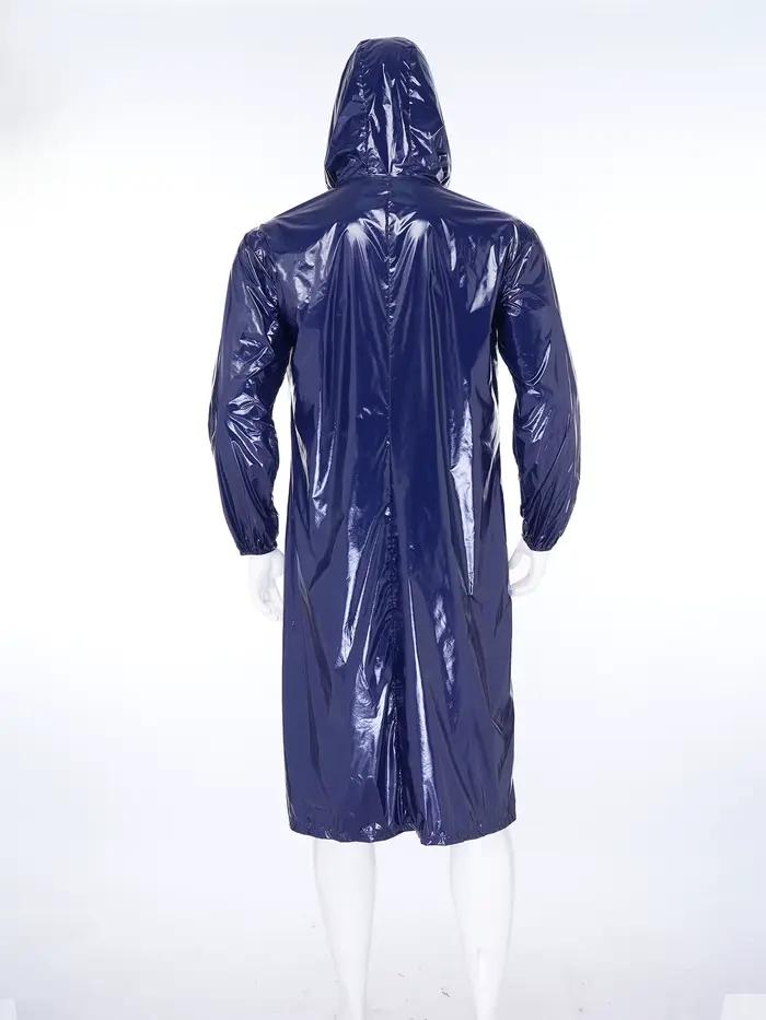 Veste longue imperméable à capuche pour homme