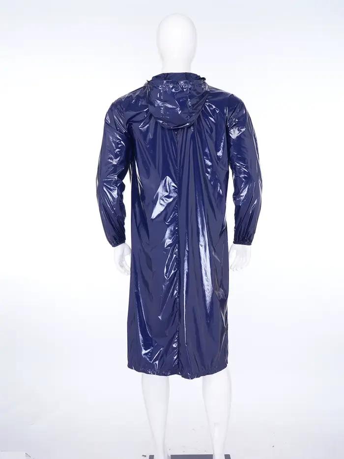 Veste longue imperméable à capuche pour homme