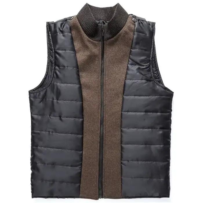 Coupe-vent long en laine optique pour hommes, vestes en laine, col montant, simple boutonnage, manteau d'hiver