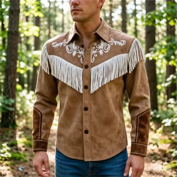 Nouvelle veste en fourrure à franges pour homme