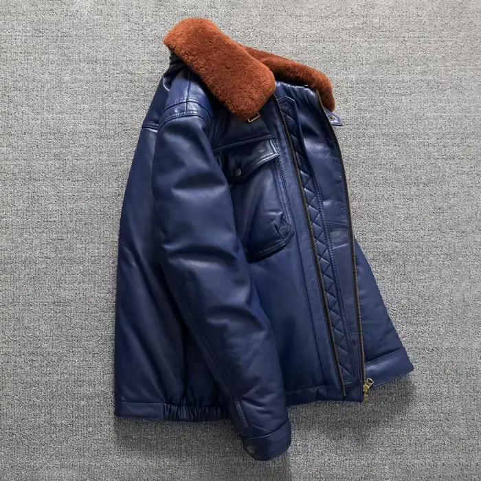 Veste d'hiver en duvet bleue pour homme