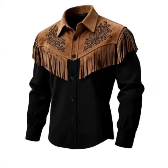 Nouvelle veste en fourrure à franges pour homme