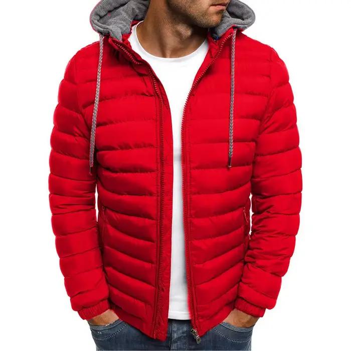 Coréen hommes coton Pad Parka manteau automne hiver mâle solide chaud à capuche zippé manteaux