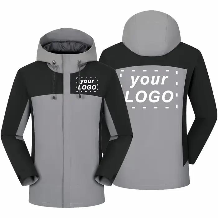 Doudoune à capuche coupe-vent décontractée pour hommes, logo d'entreprise de broderie imprimé personnalisé, randonnée en plein air, haute qualité, hiver, 4XL