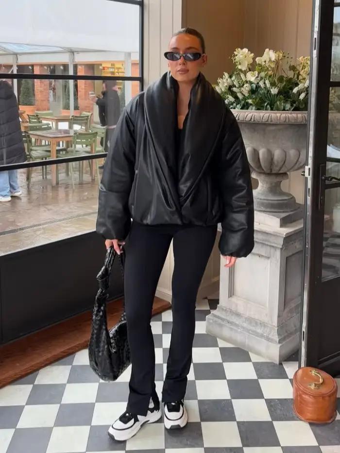 Veste d'hiver en cuir pour femme