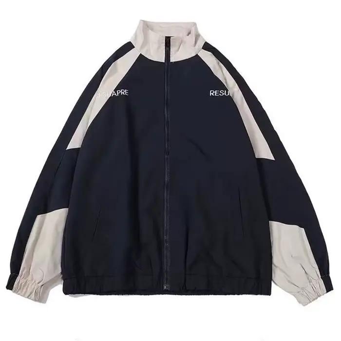 Hip Hop varsité veste hommes haute rue Patchwork couleur noir coupe-vent manteaux femmes printemps automne mince mode collège vestes