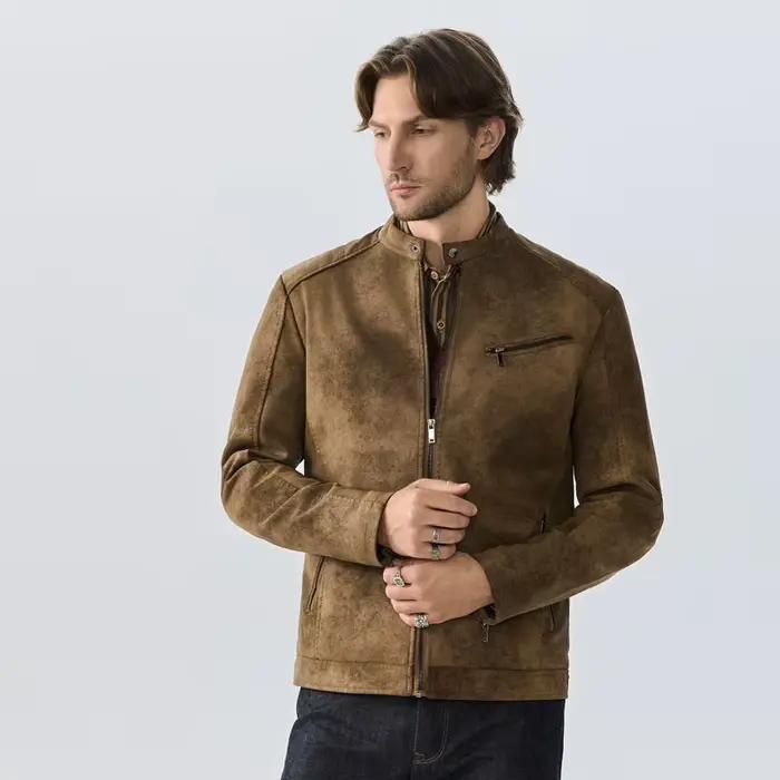 Veste en cuir rétro américain nouvelle