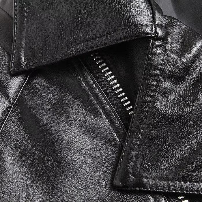 CARANFIER veste en cuir hommes concepteur crâne Rivet clouté Punk Rock noir Biker Faux moto vestes homme grande taille M-5XL