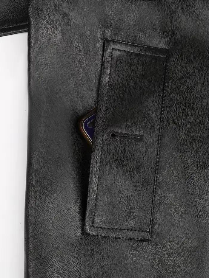 Nerazzurri-Manteau Long en Faux Cuir Doux pour Femme