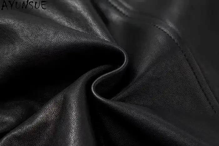 AYUNSUE peau de mouton en cuir véritable veste hommes vêtements automne manteaux courts moto vestes Saco Hombre décontracté coupe ajustée