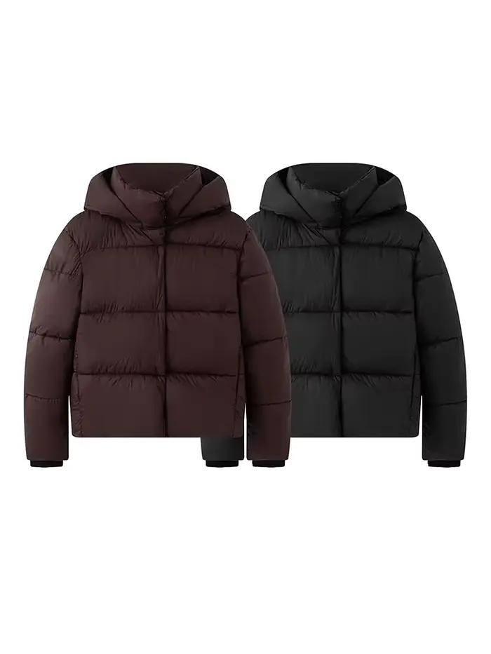 Veste d'hiver imperméable à capuche et col montant polyvalente pour femmes HH