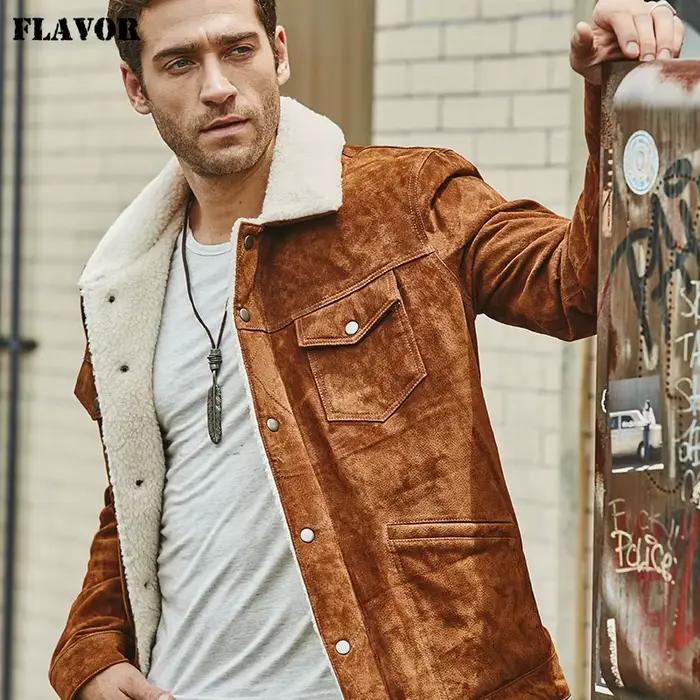 FLAVOR Veste en cuir véritable pour homme