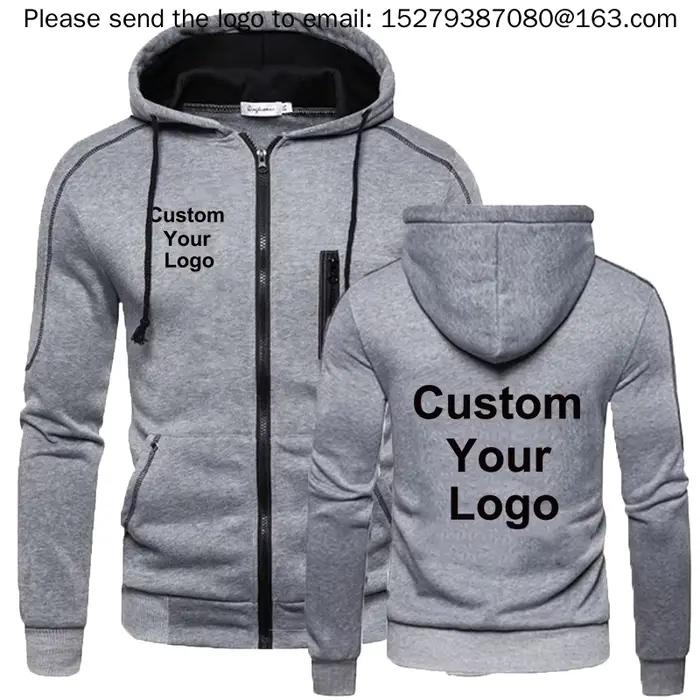 Veste avec Logo personnalisé privé, nouvelle marque pour la mode pour hommes, sweat à capuche avec fermeture éclair d'hiver, veste pull, veste de sport décontractée