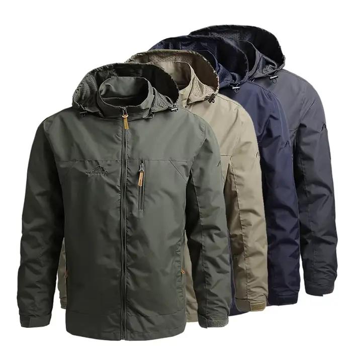 Veste homme DulJacket imperméable à capuche pour plein air, escalade, shopping, et autres activités extérieures, en polyester avec fermeture éclair, styles décontracté et moderne