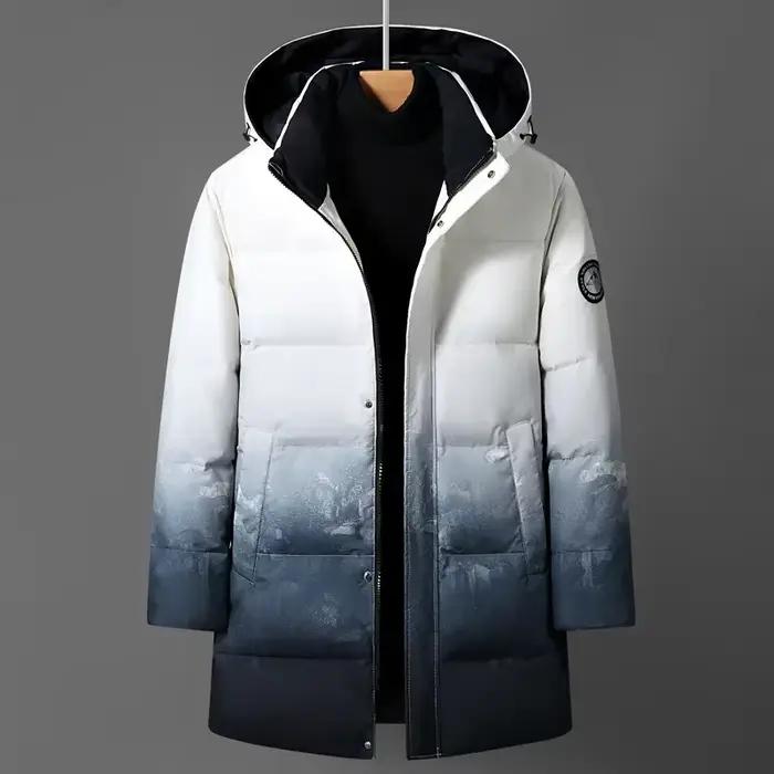 Veste d'hiver rembourrée de luxe pour hommes, manteau en duvet d'oie blanche, parka à capuche, longue rembourrage, vestes décontractées pour hommes, veste homme hiver, manteau homme hiver, veste d'hiver homme, vestes hommes hiver, veste homme luxe, veste homme hiver décontractée, veste homme hiver p