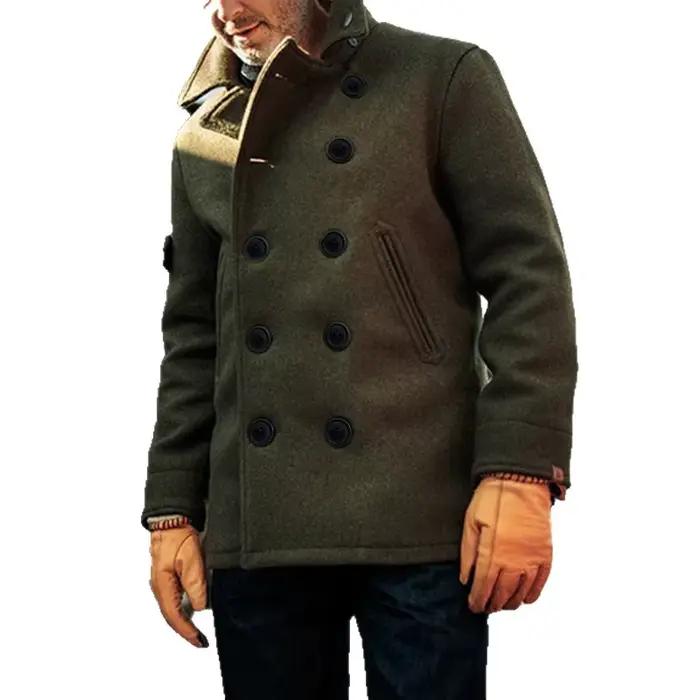 Manteau HOMAGROW pour hommes en coton polyester décontracté avec col rabattu pour l'automne et l'hiver occassions quotidiennes et spéciales