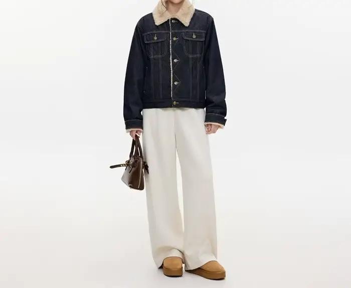 Veste en coton et peluche Denim pour femme, haut épais, ample et fin, nouvelle collection hiver 2025